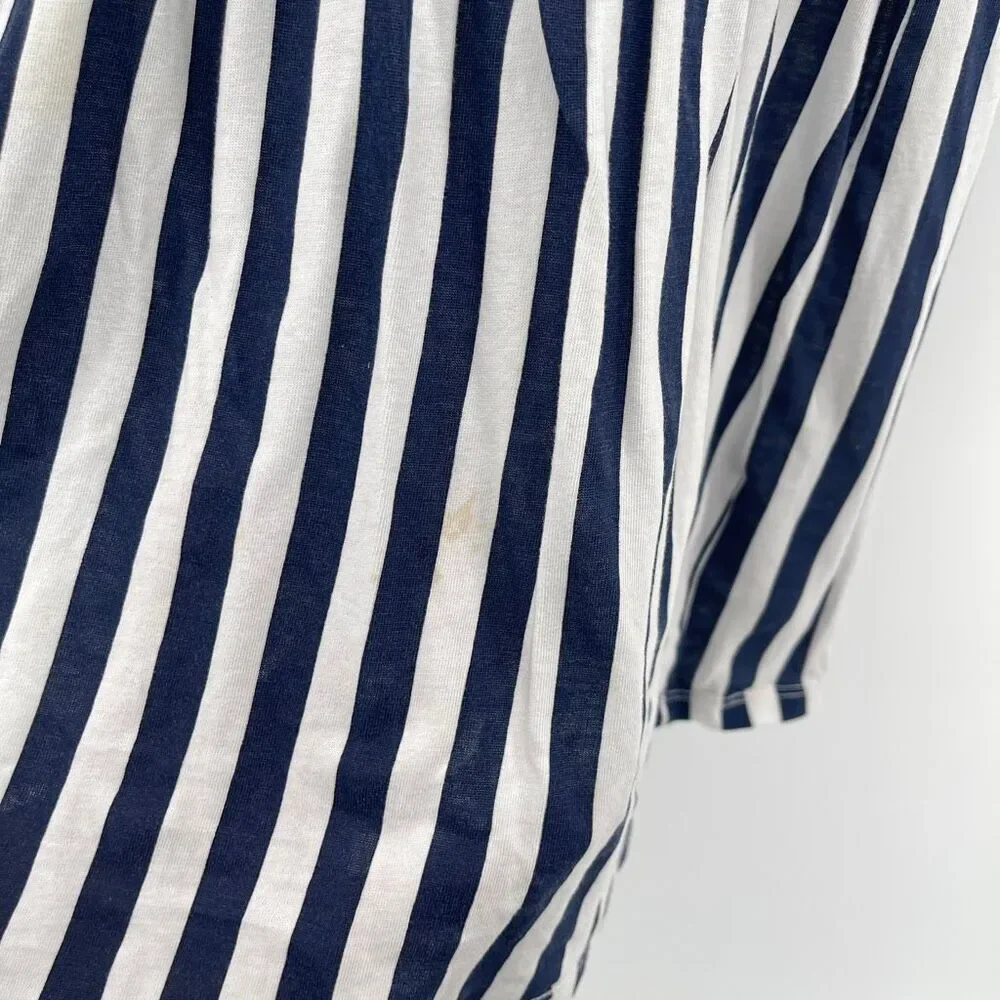 H&M Girls Striped Sleeveless Tank Dress 6-8Y Navy White Cotton Sundress